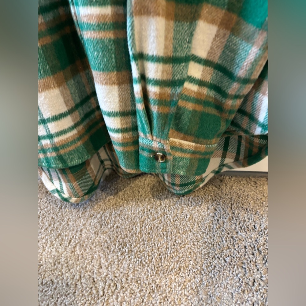 Vici Teal and Tan Plaid Shirt - Picture 5 of 5
